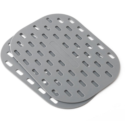 TAPIS ESSENTIELB Lot de 2 Silicone Perforés - Réutilisable pour Cuisson Croustillante, AirFryer Double Bac