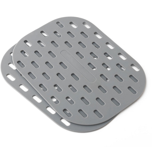 TAPIS ESSENTIELB Lot de 2 Silicone Perforés - Réutilisable pour Cuisson Croustillante, AirFryer Double Bac