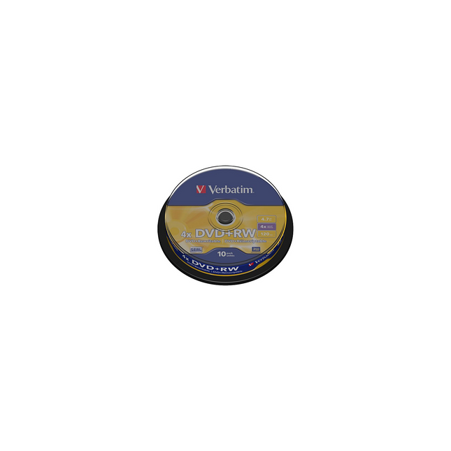 DVD vierge VERBATIM DVD+RW 4.7GB 10PK P10 Spindle 4x