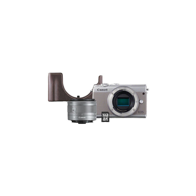 Appareil photo Hybride CANON EOS M100 Gris+15-45mm+Etui+SD 16Go Reconditionné