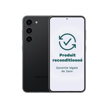 Smartphone SAMSUNG Galaxy S23 Noir 128Go Très Bon État avec Batterie Neuve - Reconditionné