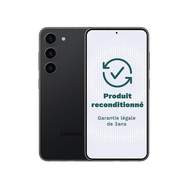 Smartphone SAMSUNG Galaxy S23 Noir 128Go Très Bon État avec Batterie Neuve - Reconditionné