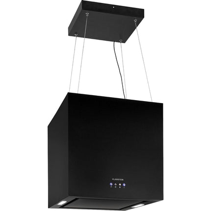 Hotte décorative îlot KLARSTEIN Lustre en îlot 596m³/h LED CEE A noir
