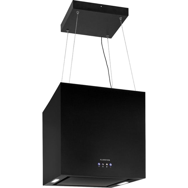 Hotte décorative îlot KLARSTEIN Lustre en îlot 596m³/h LED CEE A noir