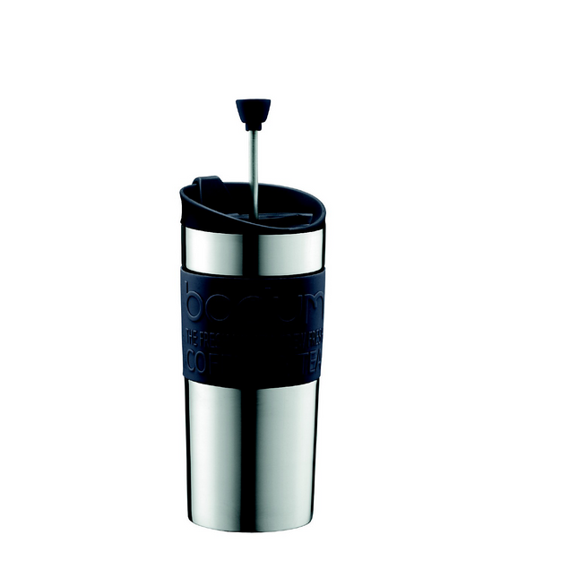 Mug isotherme BODUM Travel Press Noir 35cl double paroi inox