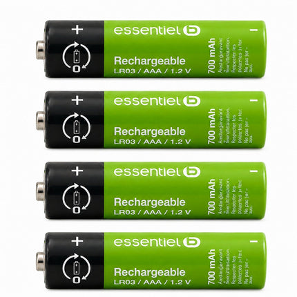 Pile rechargeable ESSENTIELB LR03 AAA Lot de 4 piles 700mAh