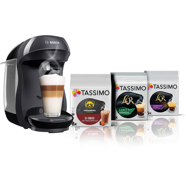 Tassimo BOSCH TAS102EC6 Happy Noir + 3 packs de T- Di