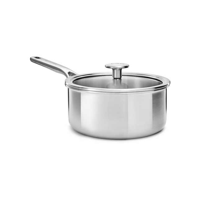 Casserole KITCHENAID Multi plis inox avec couvercle 18cm
