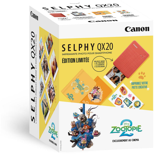 Imprimante photo portable CANON SELPHY QX20 Edition Zootopie 2 Reconditionné