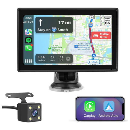 Autoradio connecté JUNSUN 7" GPS KAM USB Avec écran Carplay
