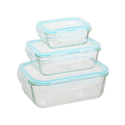 Boîte hermétique 5FIVE 3 pcs en verre Clipeat