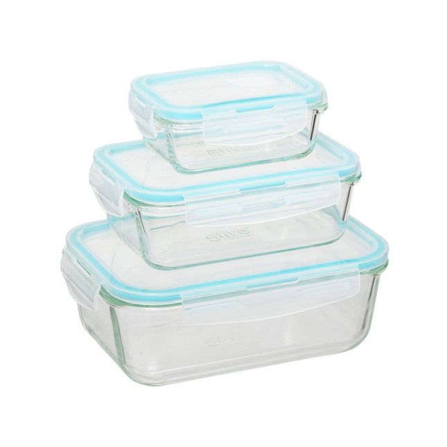Boîte hermétique 5FIVE 3 pcs en verre Clipeat