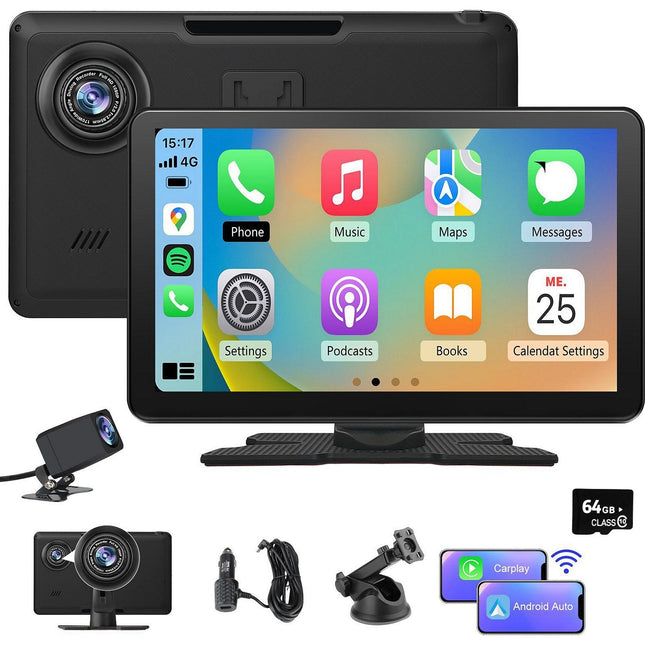 Autoradio connecté JUNSUN 9" 64GB 4K caméra de recul CarPlay