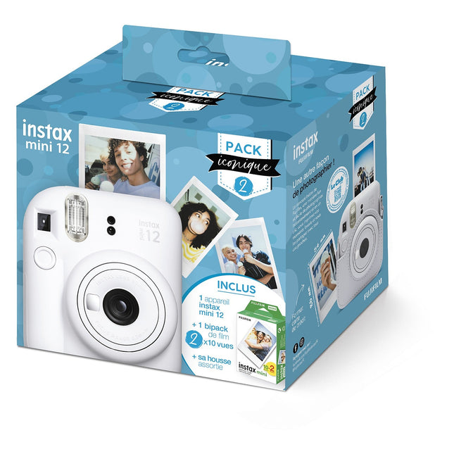 Appareil photo Instantané FUJIFILM Pack iconique instax mini 12 Blanc