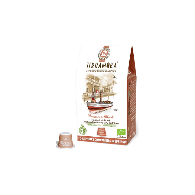 Capsules TERRA MOKA x15 ALBERT compostables