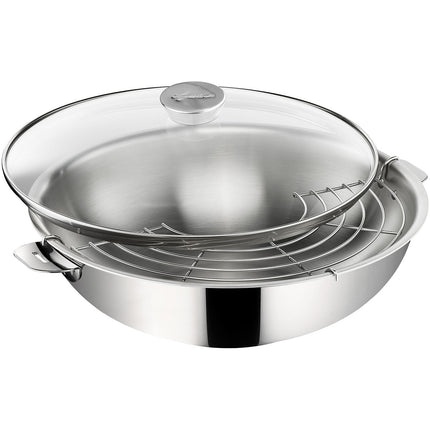 Wok LAGOSTINA Salvaspazio+ inox non revetu 30cm