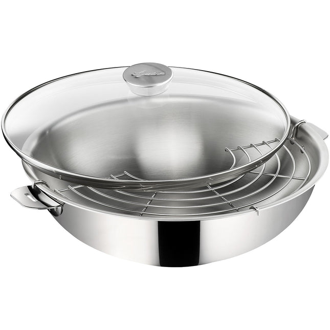 Wok LAGOSTINA Salvaspazio+ inox non revetu 30cm