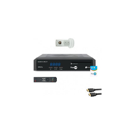 Décodeur satellite SERVIMAT Pack Récepteur Tv Satellite Hd + Carte