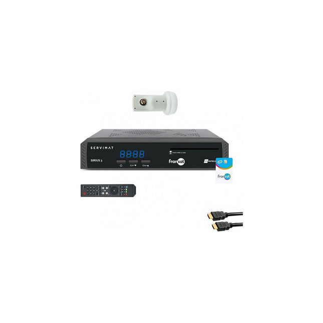 Décodeur satellite SERVIMAT Pack Récepteur Tv Satellite Hd + Carte