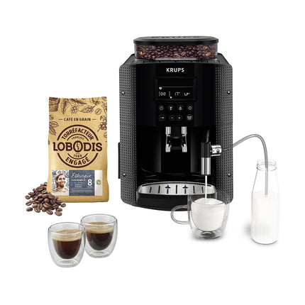Expresso Broyeur KRUPS pack EA8168F2 + 500g café en grains