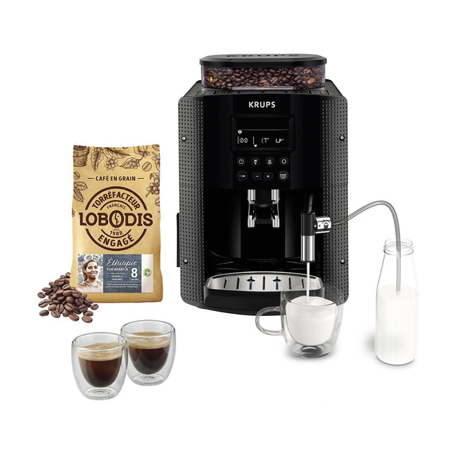 Expresso Broyeur KRUPS pack EA8168F2 + 500g café en grains