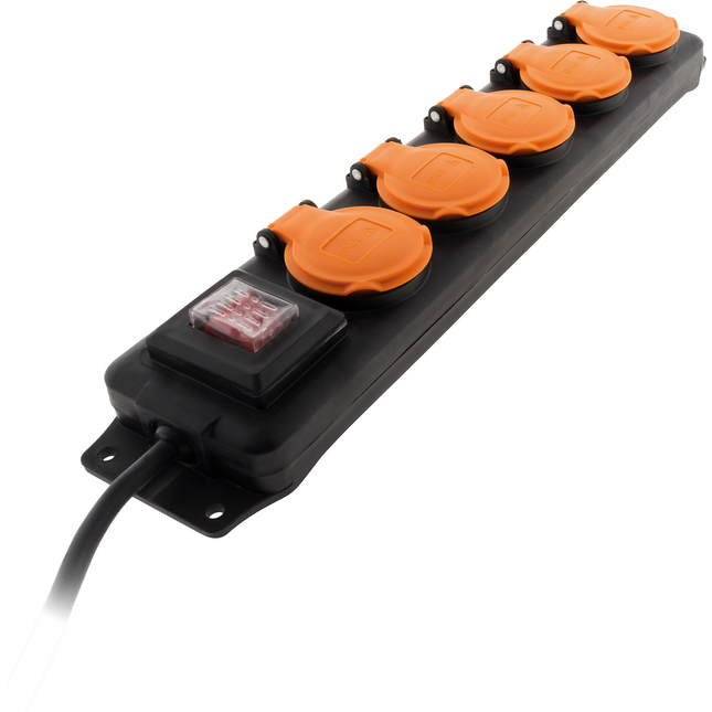 Multiprise ZENITECH 1.5m étanche 5 prises avec interrupteur