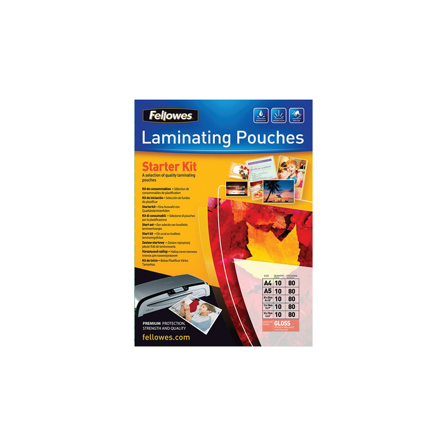 Reliure dossier FELLOWES Starter kit plastification 80 microns