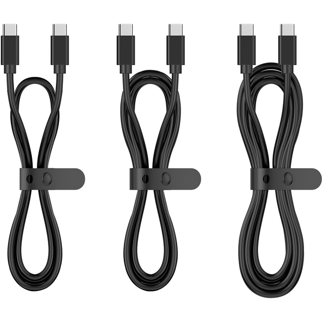 Câble USB C ESSENTIELB pack 3 câbles USB-C 0.5/1/2 M Noir