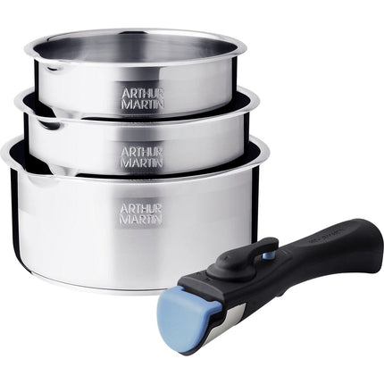 Batterie de cuisine ARTHUR MARTIN de 3 casseroles 16-18-20 cm + poignée