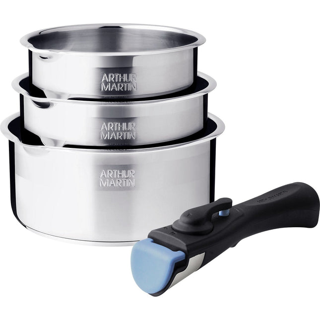 Batterie de cuisine ARTHUR MARTIN de 3 casseroles 16-18-20 cm + poignée