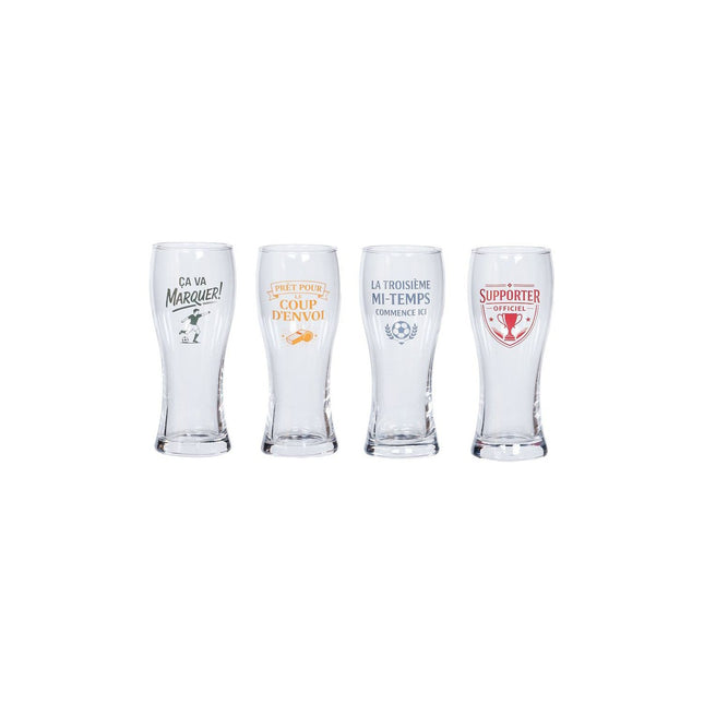 Verre TREND'UP Coffret de 4 verres à bière Foot 50 cl
