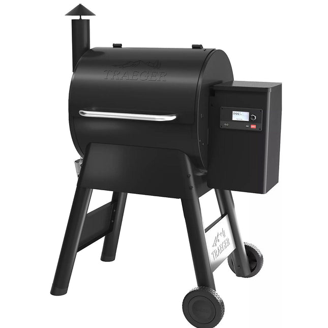 Barbecue pellet TRAEGER Pro 575 noir sur chariot, grille haute 56x18 cm, grille basse 56x48 cm