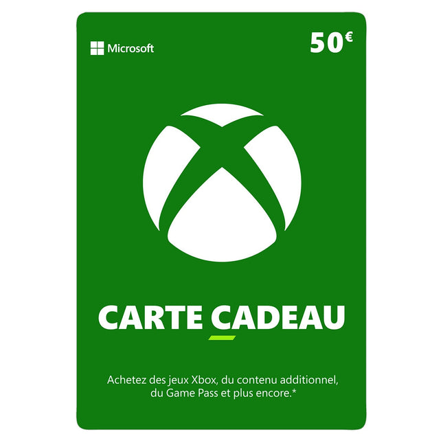Carte cadeau MICROSOFT Carte cadeaux XBOX 50 Euros