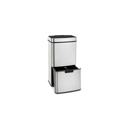 Poubelle de cuisine tri sélectif KLARSTEIN Touchless capteur 72L 4 bacs Inox