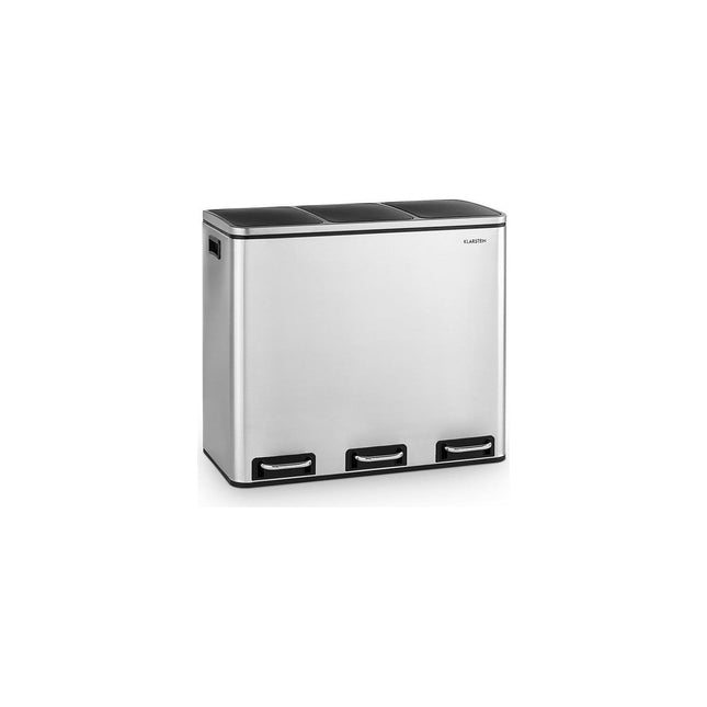 Poubelle de cuisine tri sélectif KLARSTEIN Grandmaster Trash pédale 54L 3x18L Inox