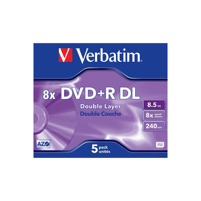 DVD vierge VERBATIM DVD+R Double 8.5GO 5PK Double layer 8x