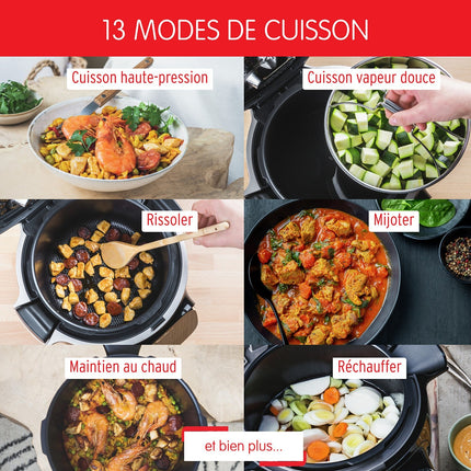 Cookeo MOULINEX CE902800 noir touch wifi 6 L, 13 modes de cuisson, 250 recettes