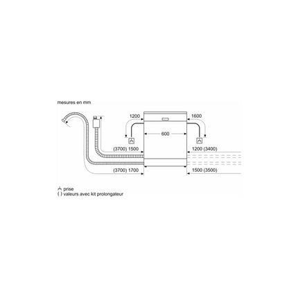 Lave vaisselle 60 cm SIEMENS SN23EC22AE, varioSpeed Plus, Acier brossé noir