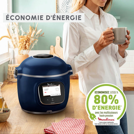 Cookeo MOULINEX CE943410 bleu touch wifi pro balance integrée 6 L, 13 modes de cuisson, 250 recettes