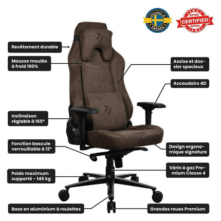 Chaise gaming AROZZI Vernazza SuperSoft Brown