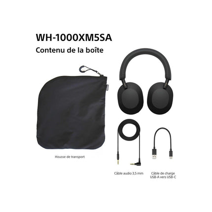 Casque SONY WH-1000XM5SA Noir Etui souple