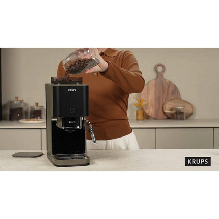 Expresso Broyeur KRUPS Coffee Crush, Machine à café à grains, ultra compacte SA401LE0
