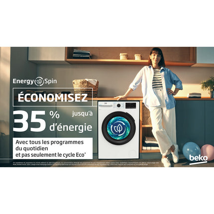 Lave linge compact BEKO BM3WFU47411B Energy Spin