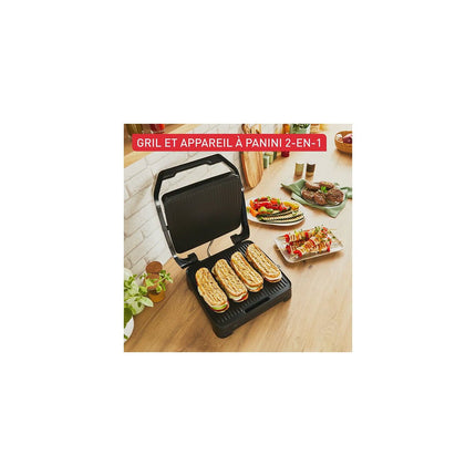 Grille-viande TEFAL GC272D10 inox noir à poser, 29x26 cm