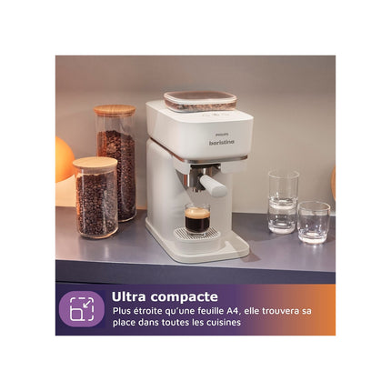 Machine à expresso PHILIPS Baristina BAR300/00 cafetière à grain Blanche