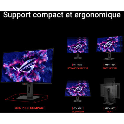 Ecran PC Gamer ASUS ROG XG27AQWMG 27" QHD 280Hz OLED HDR True Black 500 HDMI 2.1