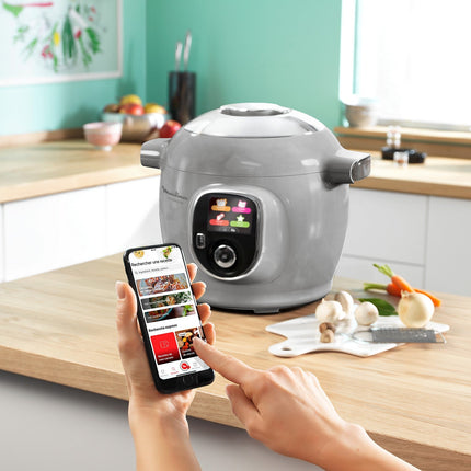 Cookeo MOULINEX CE854B10 gris 6 L, 6 modes de cuisson, 80 recettes