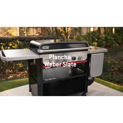 Plancha gaz WEBER black 2 brûleurs à poser, 56x41 cm