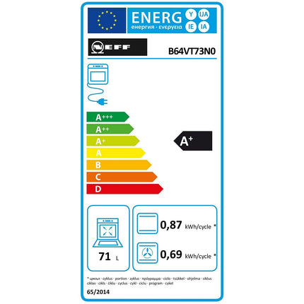 Four encastrable fonction vapeur NEFF B64VT73N0 série N90 porte coulissante