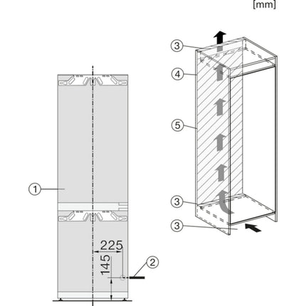 Réfrigérateur combiné encastrable MIELE KFN 7734 E